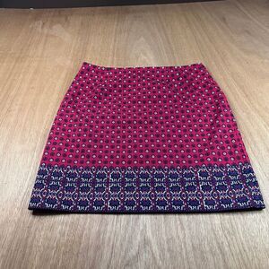 Talbots Red Printed A-Line Skirt Women’s Size 6 Lined Zip Closure